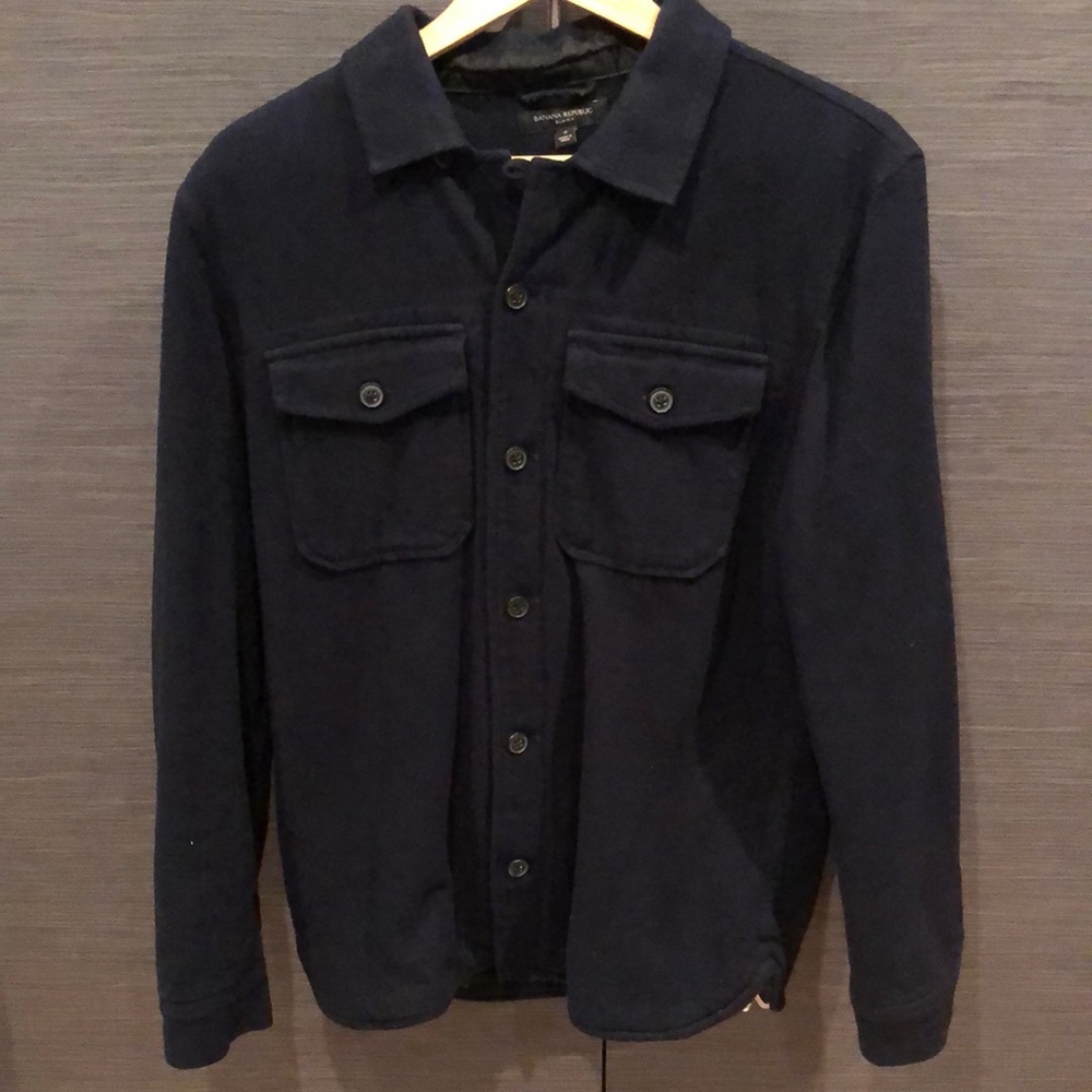 FLEECE LINED NAVY SHIRT JACKET